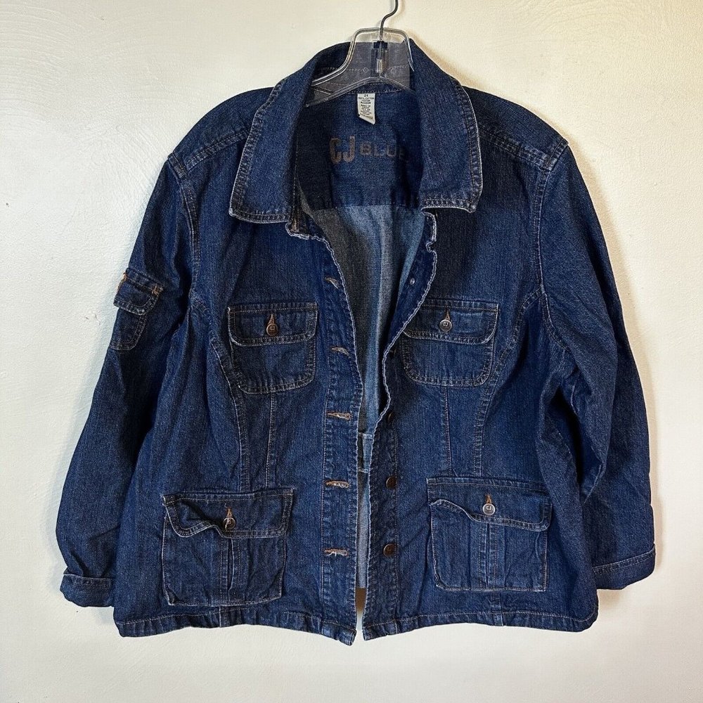 CJ Blue Womens 2X Denim Jacket Oversized Lightweight Coat